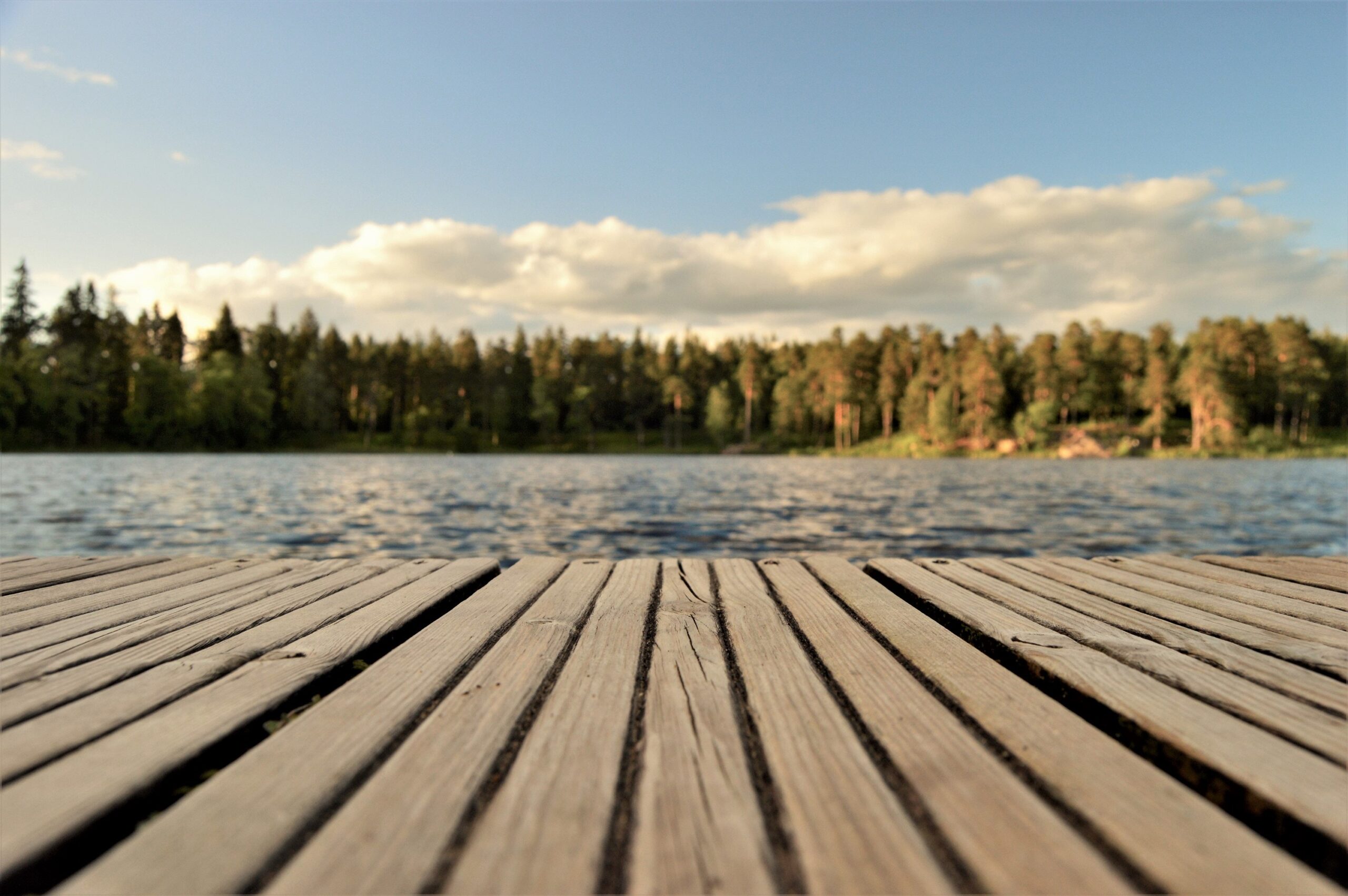A dock by the lake during an Ontario summer.