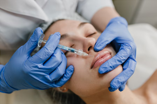 Close-up of a woman receiving a Botox injection, highlighting post-treatment care for optimal recovery.